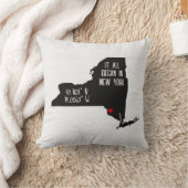 ハートの付いたニューヨークのGPS座標 クッション (ブランケット)