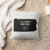 ハートの付いたペンシルベニア州のGPS座標 クッション (ブランケット)