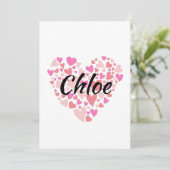 ハートの付いた個人名 招待状 (スタンド正面)