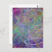 ハートの光 – アクアフレイムインジゴ抽象芸術 ポストカード (正面/裏面)