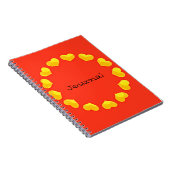 ハートの円オレンジ色の黄色のジャーナルノートブック ノートブック (右側)