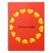ハートの円オレンジ色の黄色のジャーナルノートブック ノートブック (正面)