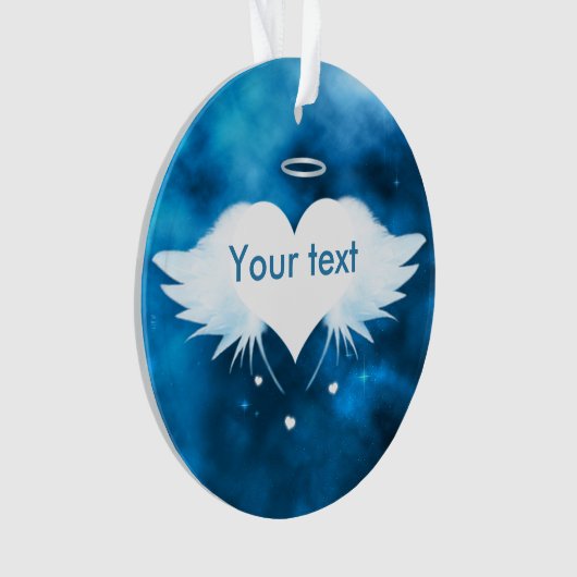 ハートの円形のアクリルのオーナメントの天使 オーナメント (正面)