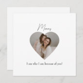 ハートの写真が付いた母の日のフラットホリデーカード シーズンカード (正面/裏面)