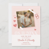 ハートの写真でお知らせする結婚式の招待状「Save the Date」 招待状 (正面)