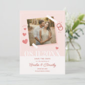 ハートの写真でお知らせする結婚式の招待状「Save the Date」 招待状 (スタンド正面)