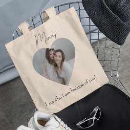 ハートの写真と文字私があなたのために私は誰であるか | トートバッグ