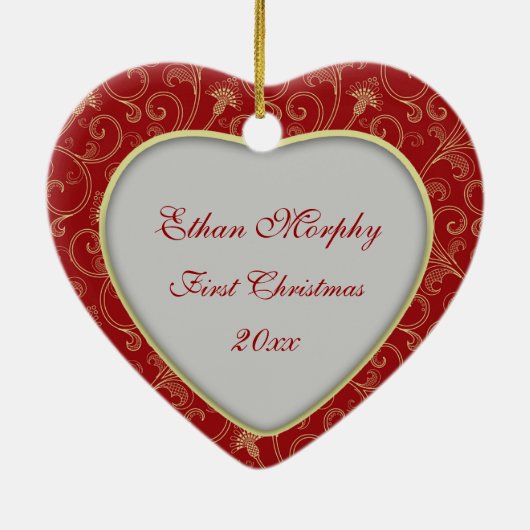 ハートの写真のクリスマスのオーナメント セラミックオーナメント (裏面)