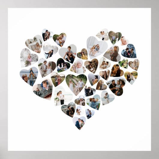 ハートの写真コラージュ 39枚の写真 バレンタインデーの投稿 ポスター (正面)
