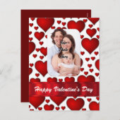 ハートの写真テンプレートのバレンタインデー シーズンポストカード (正面/裏面)