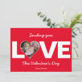 ハートの写真バレンタイン　愛を贈ります ホリデー カー シーズンカード (スタンド正面)