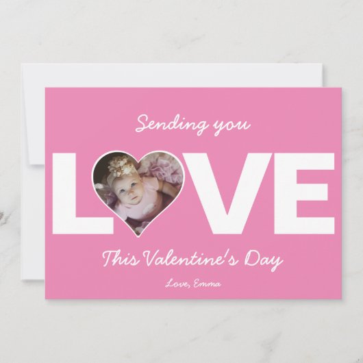 ハートの写真バレンタイン 愛を送る シーズンカード (正面)