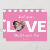 ハートの写真バレンタイン 愛を送る シーズンカード (正面/裏面)