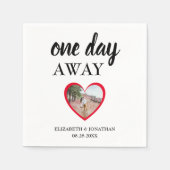 ハートの写真リハーサルディナー スタンダードカクテルナプキン (正面)