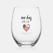 ハートの写真リハーサルディナー ステムなしワイングラス (正面)