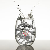 ハートの写真リハーサルディナー ステムなしワイングラス