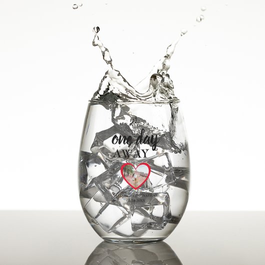 ハートの写真リハーサルディナー ステムなしワイングラス