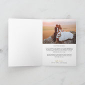 ハートの写真付き手書きスクリプトの結婚式 サンキューカード (内部)