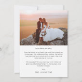 ハートの写真付き手書きスクリプト 結婚式 サンキューカード (裏面)