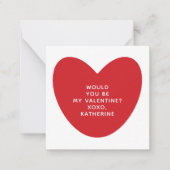 ハートの写真教室 私のバレンタインにしてくれませんか ノートカード (正面)