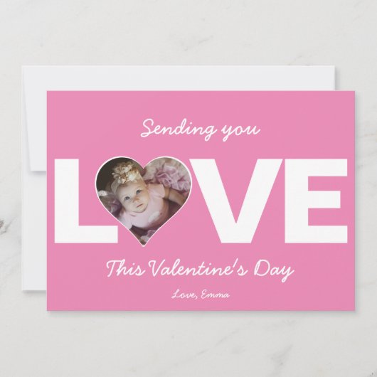 ハートの写真 バレンタイン 愛を送る シーズンカード (正面)