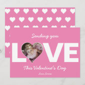 ハートの写真 バレンタイン 愛を送る シーズンカード (正面/裏面)