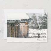 ハートの冬の結婚式招待状が付いている雪の木 招待状 (正面)