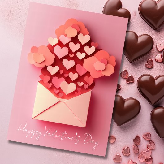 ハートの切り紙バレンタインカード シーズンカード