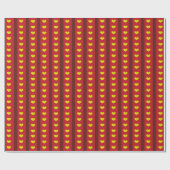 ハートの列 ラッピングペーパー (フラット)