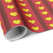 ハートの列 ラッピングペーパー (ロールコーナー)