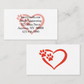 ハートの前足を赤で表示-背景色を選択 名刺 (正面/裏面)