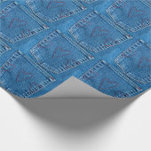 ハートの包装紙が付いているジーンのポケット ラッピングペーパー (角)