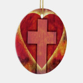 ハートの十字 セラミックオーナメント (右)
