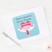 ハートの取得ブライダルシャワー スクエアシール (封筒)