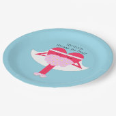 ハートの取得ブライダルシャワー ペーパープレート (アングル)