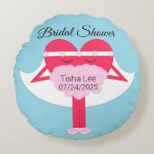 ハートの取得ブライダルシャワー ラウンドクッション (正面)