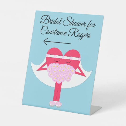 ハートの取得ブライダルシャワー 台座サイン (正面)