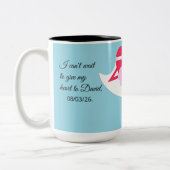 ハートの取得婚約 ツートーンマグカップ (左)