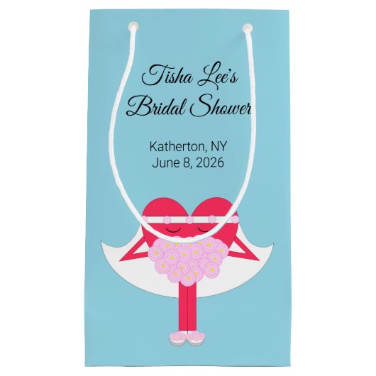 ハートの取得 – ブライダルシャワー スモールペーパーバッグ (正面)