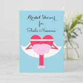 ハートの取得：ブライダルシャワー 招待状 (スタンド正面)