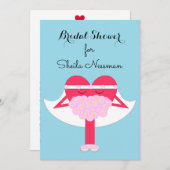 ハートの取得：ブライダルシャワー 招待状 (正面/裏面)