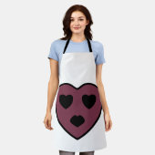 ハートの口をとがらせた顔 エプロン (着用した状態)