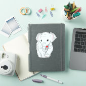 ハートの可愛い若い象 シール (iPadカバー)