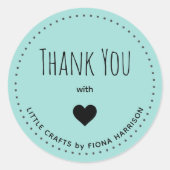 ハートの名前であなただけの感謝を伝える ラウンドシール (正面)