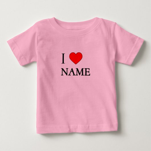 ハートの名前(カスタマイズ可能) ベビーTシャツ (正面)