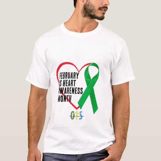 ハートの啓発、生存者の回復ギフト、手術 Tシャツ (正面)