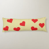 ハートの喜び:赤カラフルとイエローホームデコル ボディピロー (裏面)