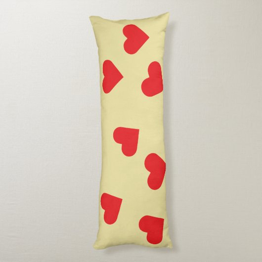ハートの喜び:赤カラフルとイエローホームデコル ボディピロー (裏面 (縦))