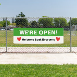 ハートの営業再開 横断幕