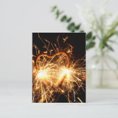 ハートの型枠で燃えるスパーカー ポストカード (スタンド正面)